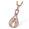 Genuine Pear Shaped Morganite Gemstone with Natural Round Diamonds in 14 kt Rose Gold